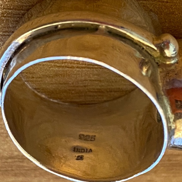 Vintage hallmarked Chalcedony 925 sterling silver ring - Picture 8 of 12